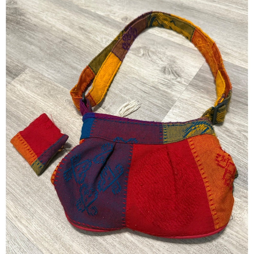 Kids‎ Colorful Embroidered Crossbody Bag Coin Purse Mexican Folk Art Handmade - Picture 2 of 3